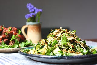 Courgette, Mint & Roasted Celery Salad