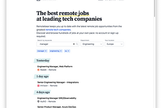 Remotebear — The best remote jobs
at leading tech companies