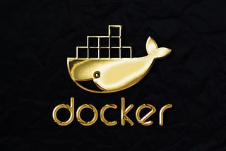 Docker logo in gold