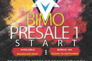 BIMO.DIGITAL PRESALE 1 STARTING 27 AUGUST