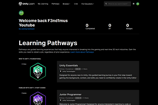 Learning Pathways with Unity Learn, Game Dev for Beginners