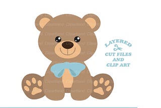 INSTANT Download. Commercial license is included up to 1000 uses! Cute sitting Teddy bear svg, dxf cut files and clip art. Br_12