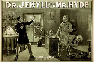Old engraving for a performance of Dr Jekyll and Mr Hyde