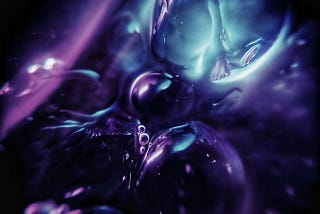 Dark purple and blue abstract image of bubbles.