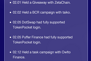 TokenPocket Monthly Report — February 2024