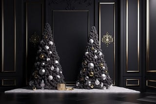 ELEGANT BLACK DECORATED CHRISTMAS TREE