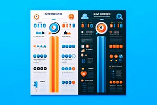An engaging infographic layout comparing the features of Indexmenow and GIGA indexer