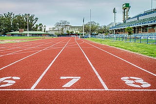 starting line at a running track