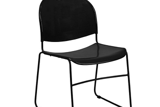 Black Plastic Stack Chair | Wire Loop Base