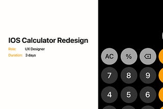 Header page design for IOS Calculator Redesign Case Study