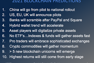 2021 Blockchain Predictions