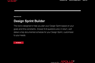 Introducing the Apollo 21 Design Sprint Builder…