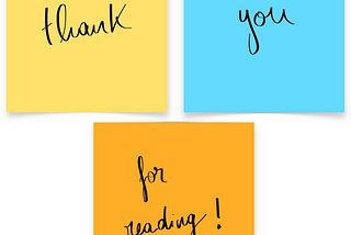 “Thank you for reading!” written in Freeform