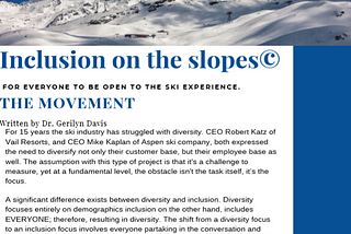 Why your organization should sponsor Inclusion on the slopes ©?