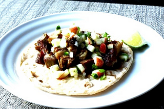 “Plastered” Pork Tacos with Apple-Jalapeno Salsa — Main Dishes