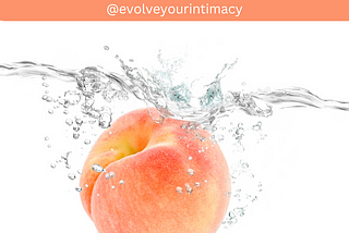 Peach falling in water