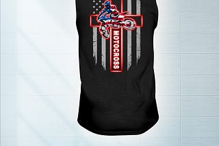 TREND Motocross cross american flag shirt