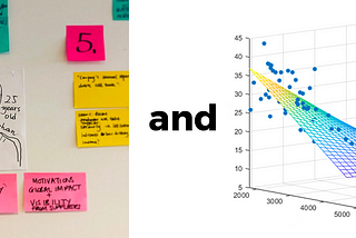 A wall of post-its and a multi-dimensional linear regression