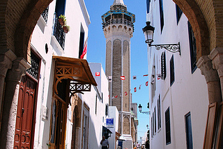 Rue Sidi Bin Arous in Tunis old town, Tunisia