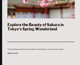 Cherry Blossom Tour in Japan: a Cultural Delight