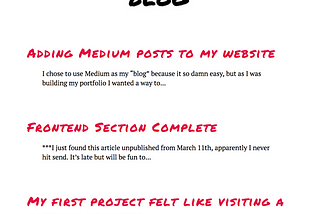 Adding Medium articles to my website