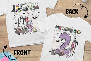 Personalized Nightmare Before Christmas Birthday Shirt | Jack and Sally Shirt | Halloween Oogie Boogie Shirt | Birthday Family