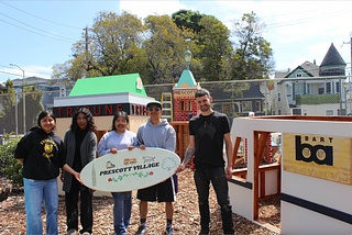 Oakland high schoolers build playhouse village for elementary school students