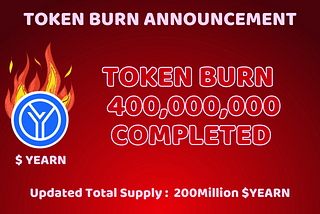 YearnTogether $YEARN Burn Event !