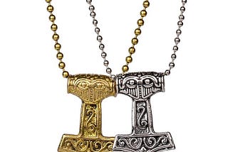 Punk Norse Viking Hammer Pendant Necklace for Men