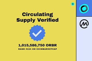 Orbler’s Circulating Supply: Now Verified on CoinMarketCap!