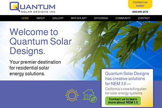 Quantum Solar Designs home page