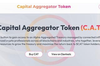 Capital Aggregator Token $CAT — A New Website with SWAP integration • Improved Dashboard Updates…