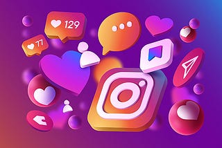 instagram icon and interaction buttons