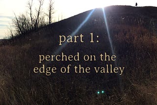 a silhouette of a hill with some bare trees and a small figure in the distance, and a text overlay with the chapter title.