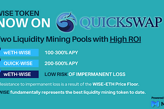 WiseSoft Integrates with Matic Network to Create High-ROI Liquidity Mining Pools on Quickswap DEX