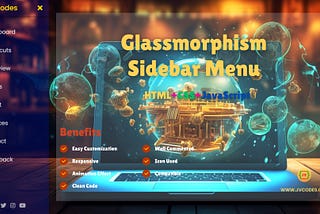 Glassmorphism Sidebar Menu Using HTML and CSS