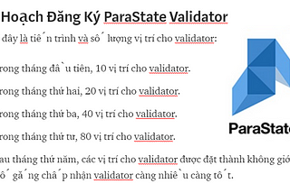 Các Bước Để Trở Thành ParaState Validator