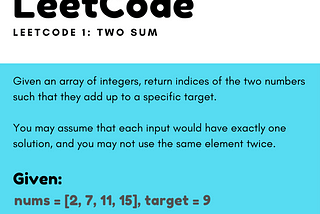 LeetCode first glance-Two Sum
