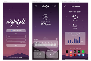 Nightfall: Clickable Prototype & Usability Script