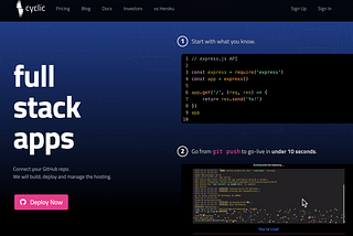 cyclic | 來試試用來取代 Heroku 的服務吧 -  cyclic 的網路服務部署介紹！