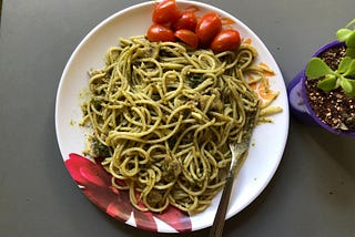 My First Attempt at Making Pesto Pasta!!