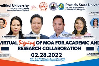 Partido State University and Vongchavalitkul University in Thailand inks academic and research…