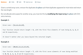 Solution to Leetcode’s Remove Duplicates From Sorted Array II