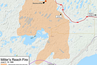 File: MillersReachFire.jpg Description English: Map showing the region where the w: Miller’s Reach Fire occurred and the extent of the burned-out area. Source: http://www.openstreetmap.org/#map=11/61.5212/-149.8453&layers=C, Own work Author OpenStreetMap contributors, Commons contributor Hammersoft This file is licensed under the Creative Commons Attribution-Share Alike 2.0 Generic license. CC BY-SA 2.0 Deed | Attribution-Share Alike 2.0 Generic | Creative Commons File: MillersReachFire.jpg — Wi