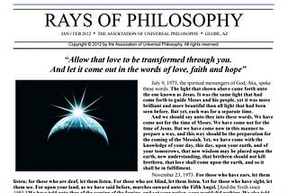 “Rays of Philosophy”