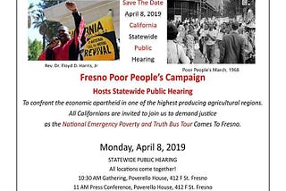 Fresno Poor People’s Campaign and Statewide Public Hearing