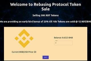 Rebasing Protocol RBT Token Sale is Live