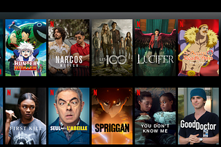 A user’s Netflix home page