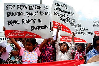 “Education is a Right. Not a Commodity”: the irony