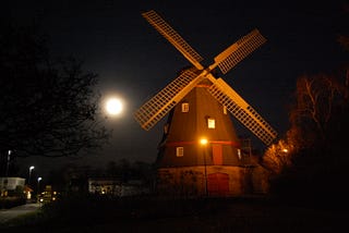 A Windmill In The Moonlight
